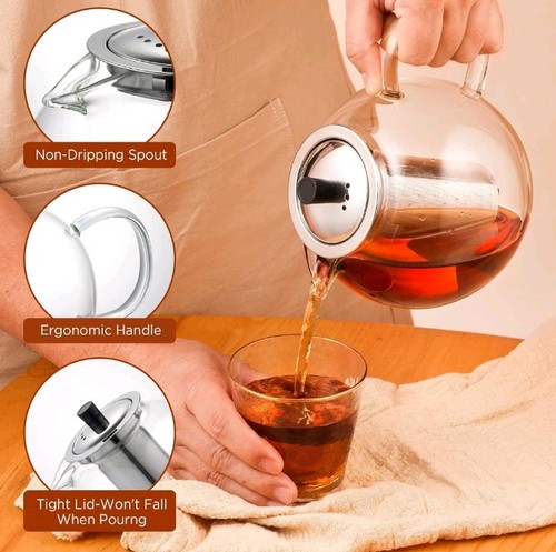 1500ml glass teapot with - 1500ml,