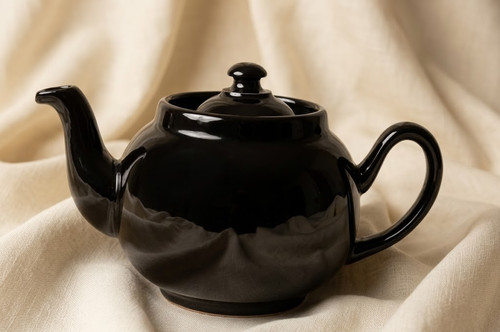Brown glazed ceramic teapot - glazed,