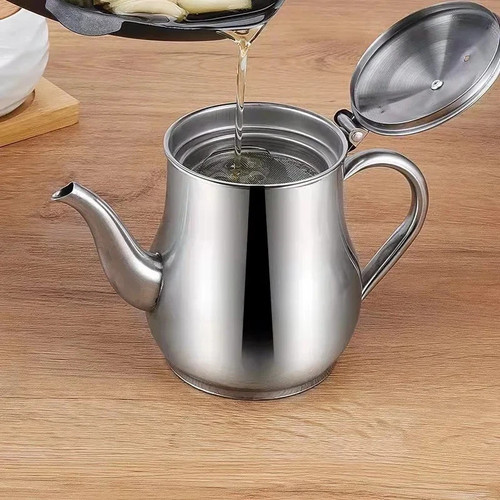 Stainless steel metal teapot - steel,