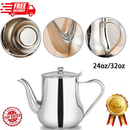 Stainless steel metal teapot - steel,